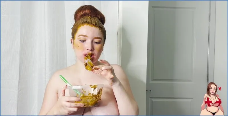 GingerCris en haar smerige schminkroutine met scat - scat video op OranjeScat