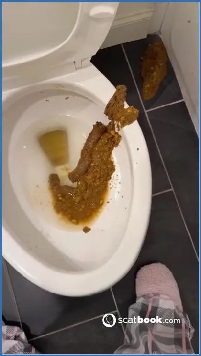 Bossy Delilah en haar smerige badkamer-spektakel van scat - scat video op OranjeScat