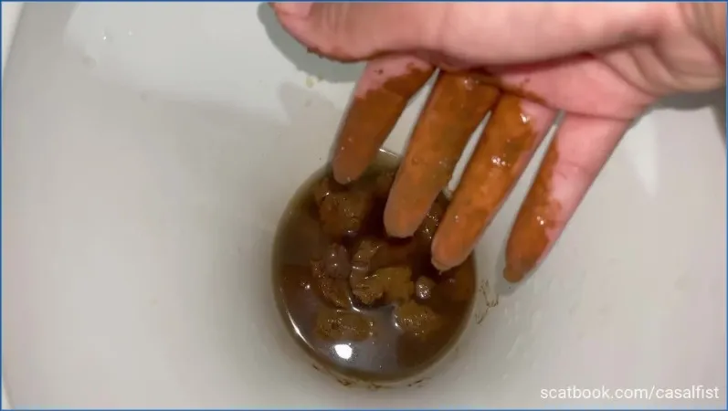 Casal Fist op het toilet met coco en scat - scat video op OranjeScat
