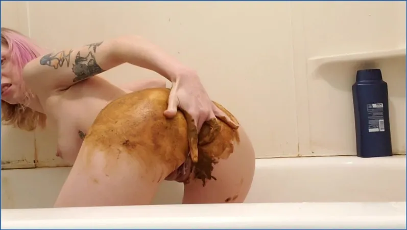 xxecstacy smeert bij het anaal vingeren in extreme close-up - scat video op OranjeScat