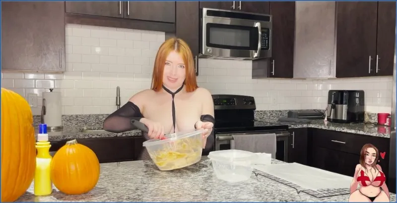 GingerCris bakt smerige scat-koekjes en smeert alles in - scat video op OranjeScat